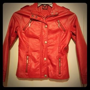 Youth size JouJou red leather coat